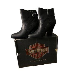 Harley‎ Davidson Women's Black Noir Abriana High Heel Leather Boots Size 10